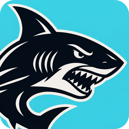 Shark Club mascot logo